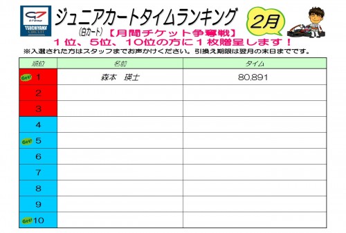 ジュニア白カート11号車