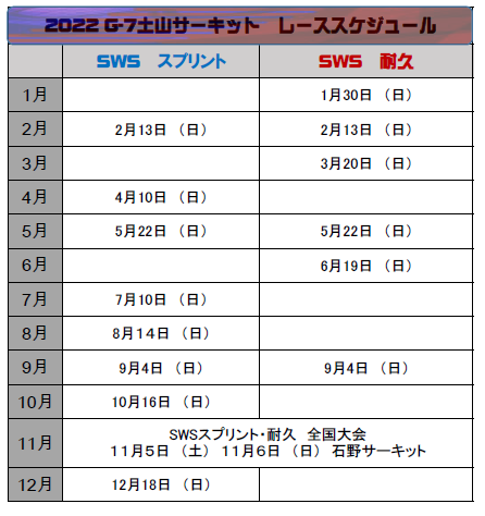 レーススケジュール